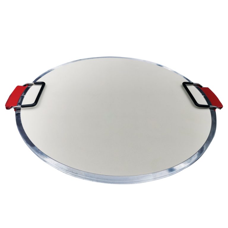 Round Pizza Stone with Metal Handle.Pizza Stone
